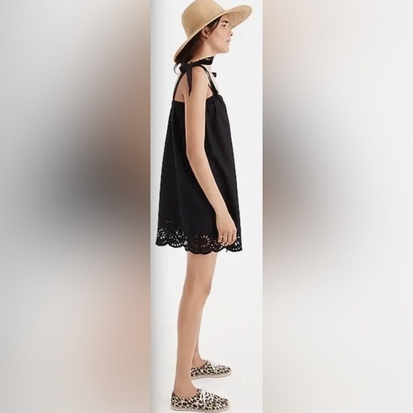 NWT J.Crew Tie-Shoulder Hydrangea Mini Dress Embroidery Size Large - Picture 3 of 9